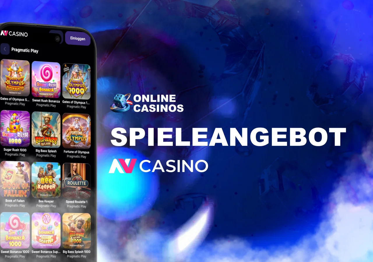 Auswahl an Slots, Tischspielen und Live-Casino von bekannten Softwareanbietern