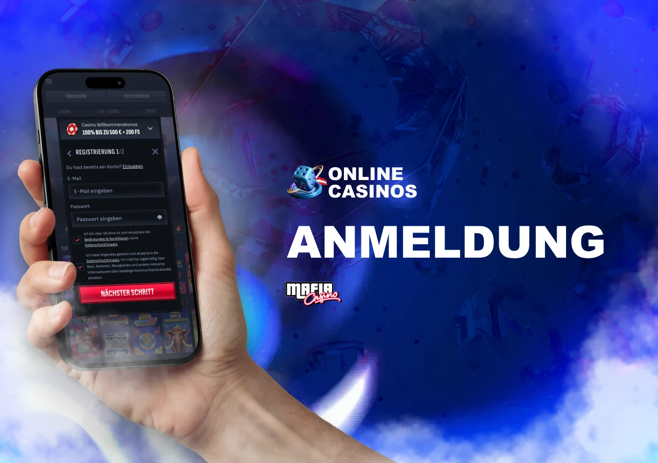 Beschreibung des Anmeldeprozesses mit Kontoerstellung und Verifizierungsschritten