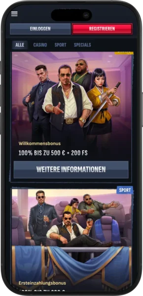 Mafia Casino Bonusseite